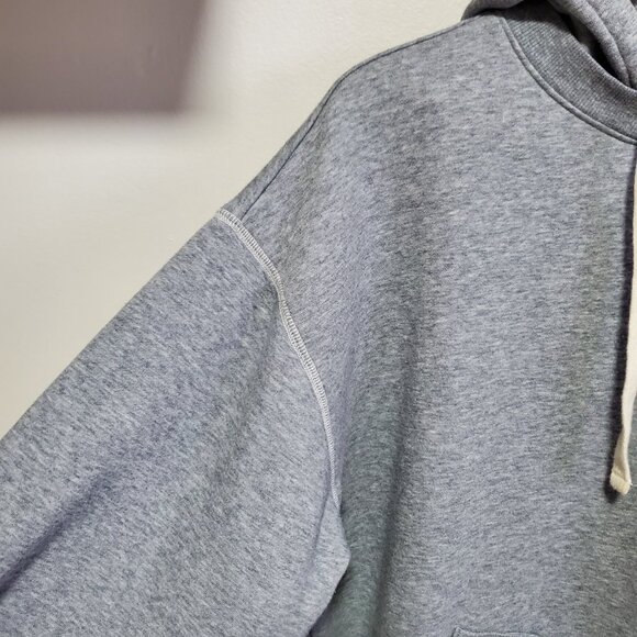 FREE ASSEMBLY Double Pocket Hoodie Sweatshirt Loose Fit Fleece Grey Womens Large - Picture 4 of 12